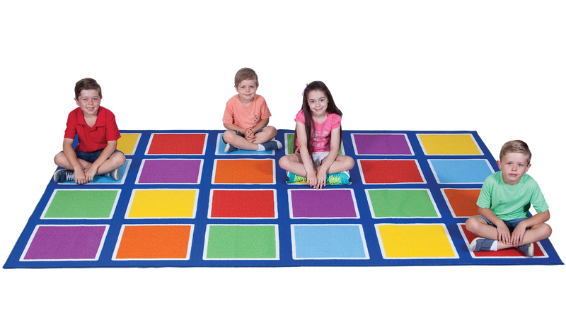 Colour Squares Placement Rug - 24 Squares