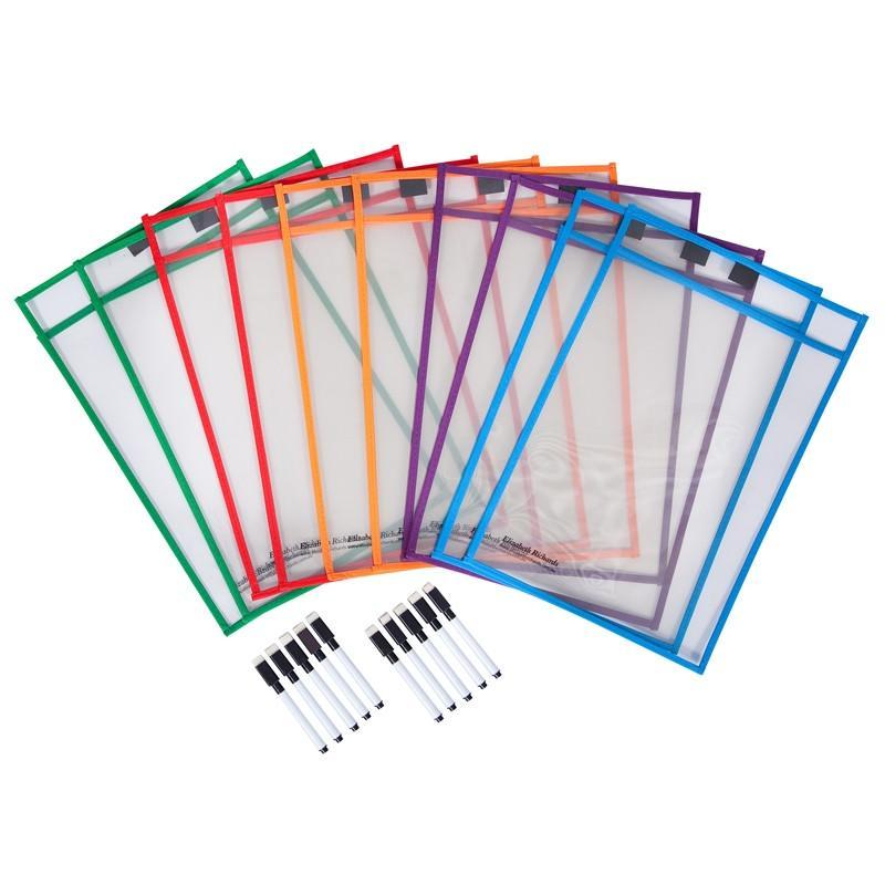 Write n Wipe Paper Saver Sleeves - Pack of 10 - inc Pens