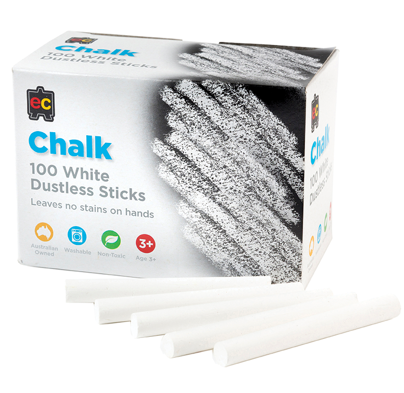 Dustless Classroom Chalk - Box of 100 - White