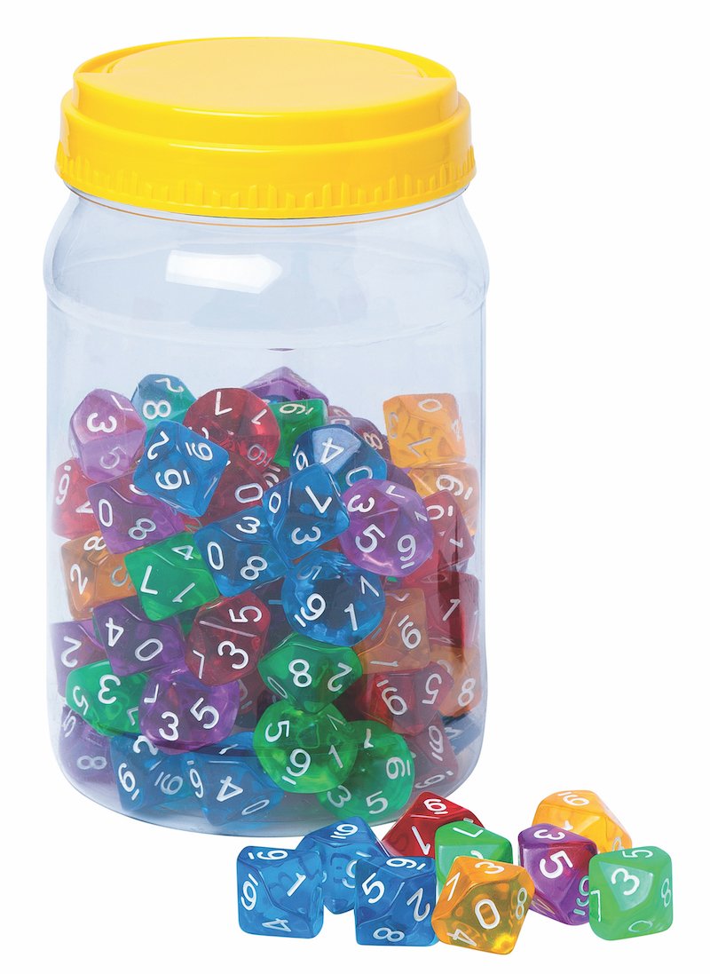10-Sided Polyhedral Dice - 100 PC