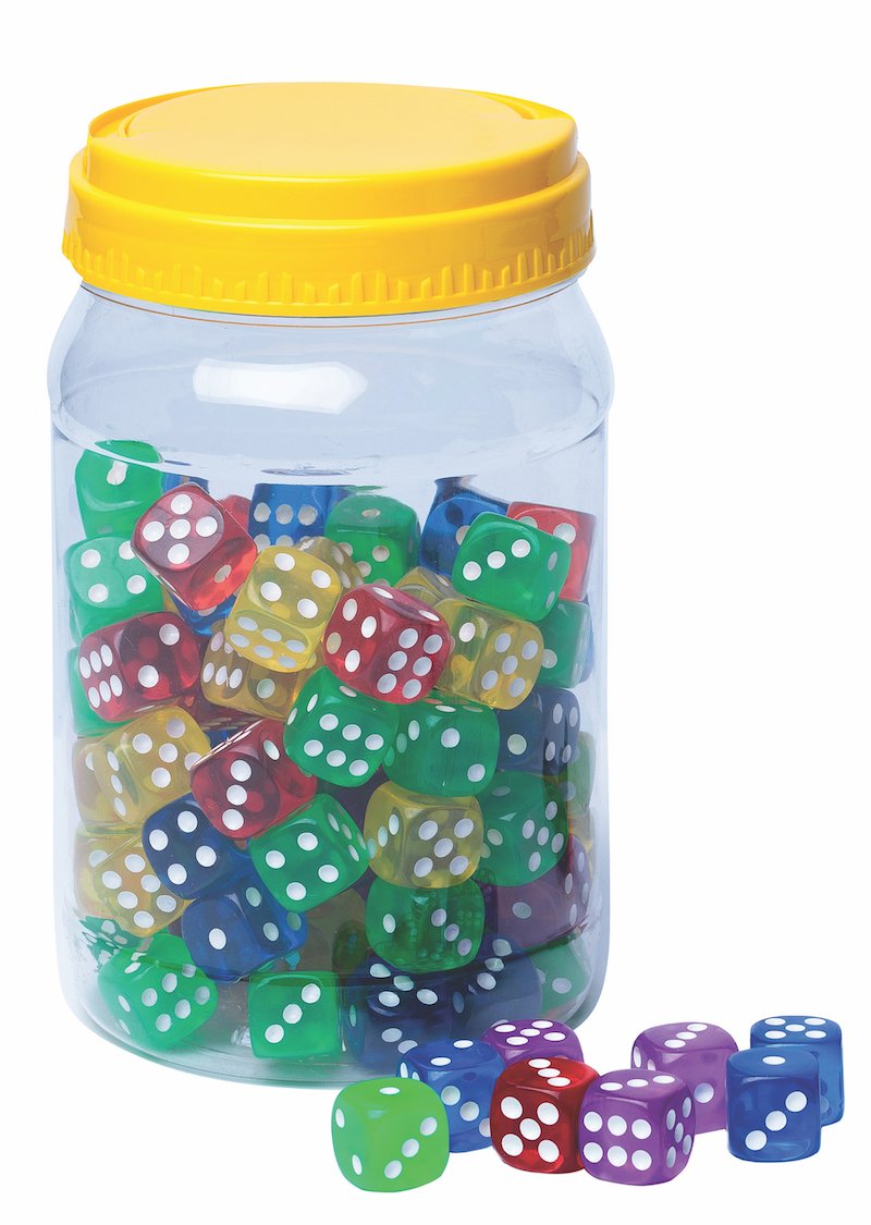 Dot Dice - Assorted Colours - 100 PC