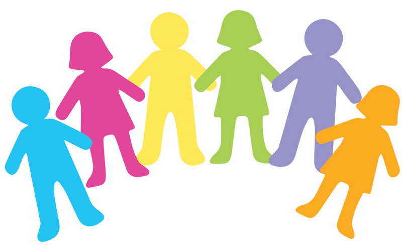 Pre-Cut Paper People Shapes Coloured
