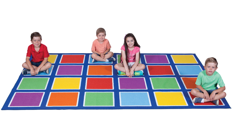 Colour Squares Placement Rug - 24  Squares