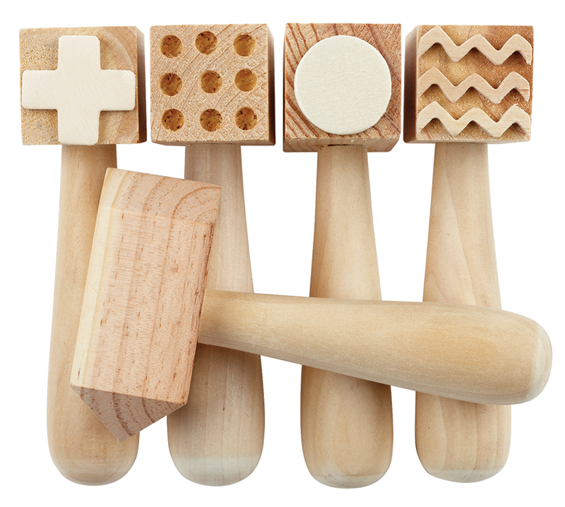 Wooden Pattern Hammers - Pack of 5