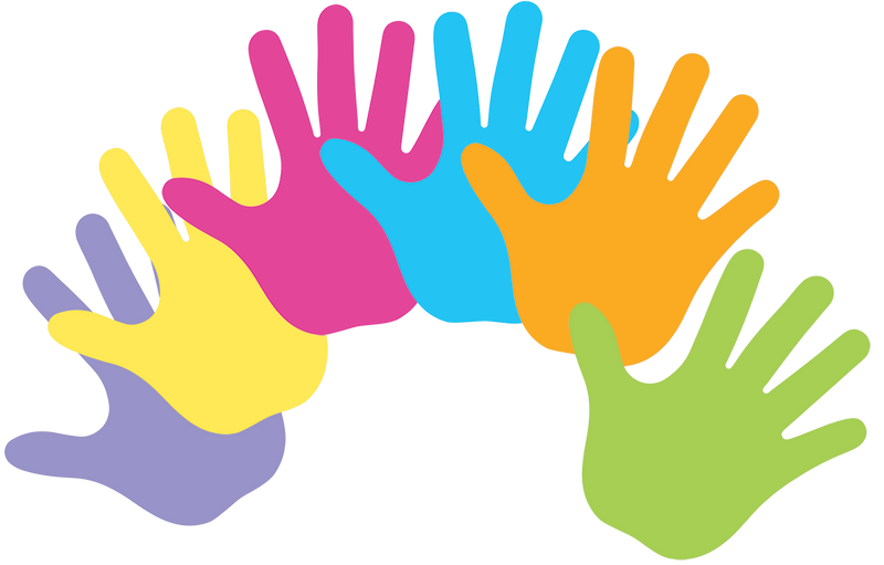 Pre-cut Paper Hands Coloured