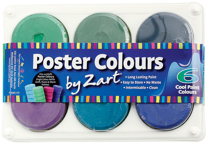 Poster Colours Paint by Zart - Cool - Pack of 6