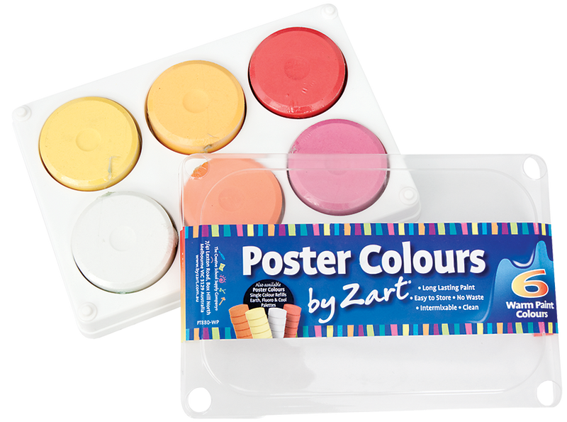 Poster Colours Paint by Zart - Warm - Pack of 6